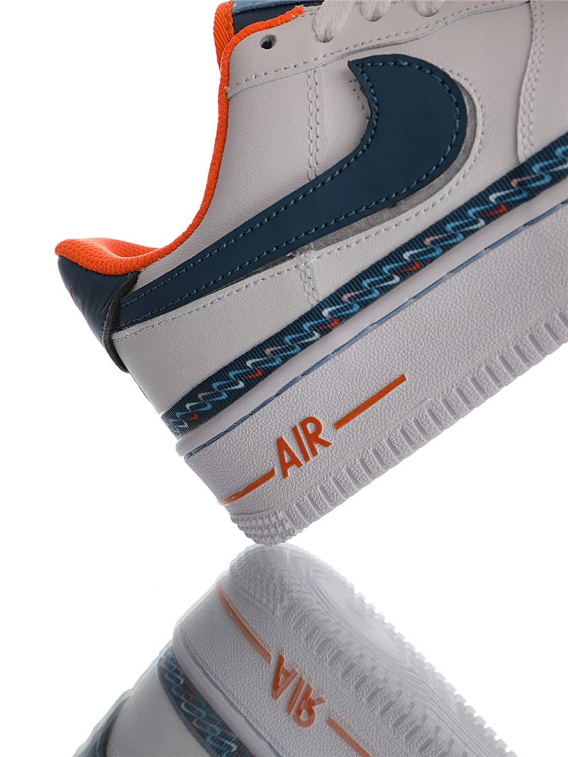 nike air force 1 - Blanco Azul Naranjo