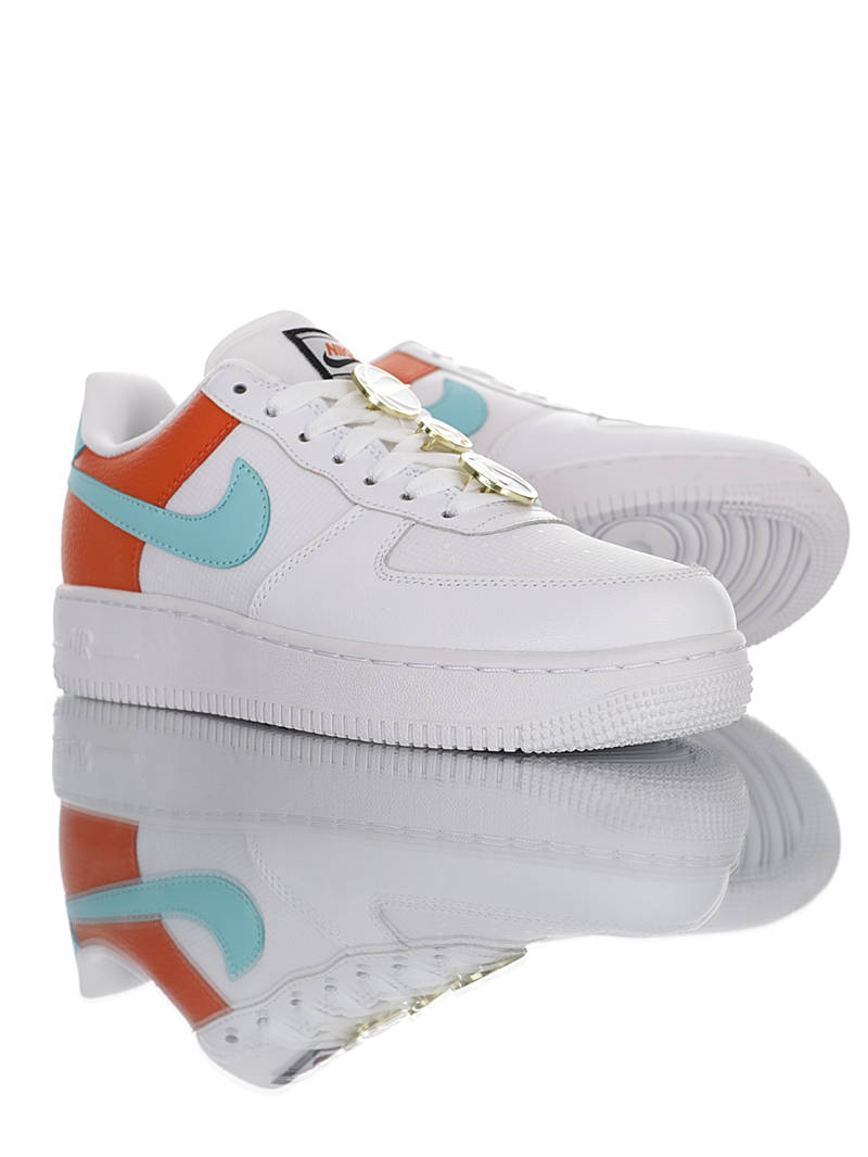 nike air force 1 - Blanco Naranjo Celeste
