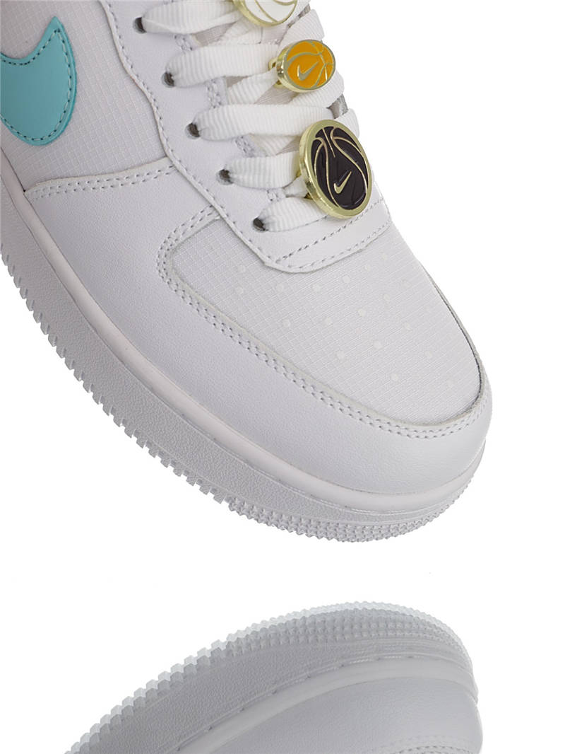 nike air force 1 - Blanco Naranjo Celeste