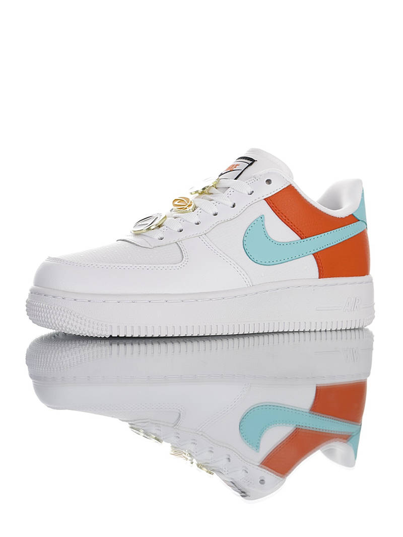 nike air force 1 - Blanco Naranjo Celeste