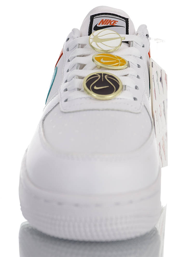 nike air force 1 - Blanco Naranjo Celeste