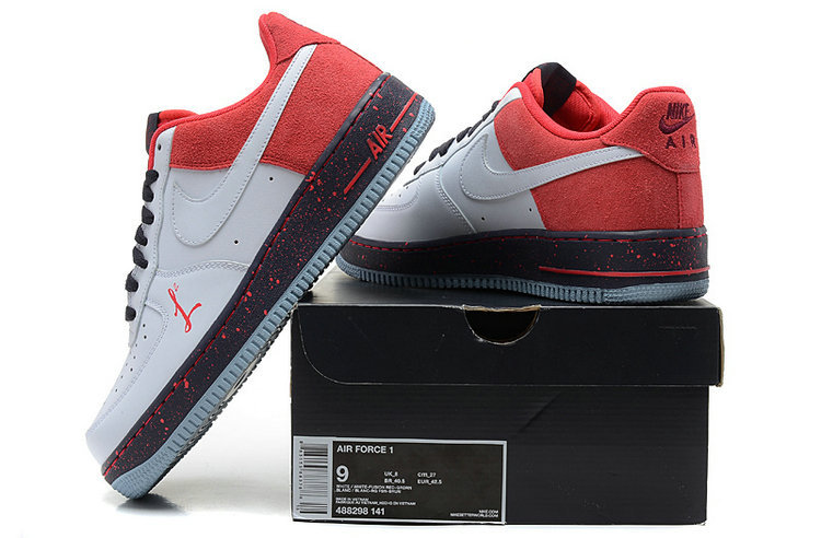 nike air force 1 - Blanco Rojo Negro