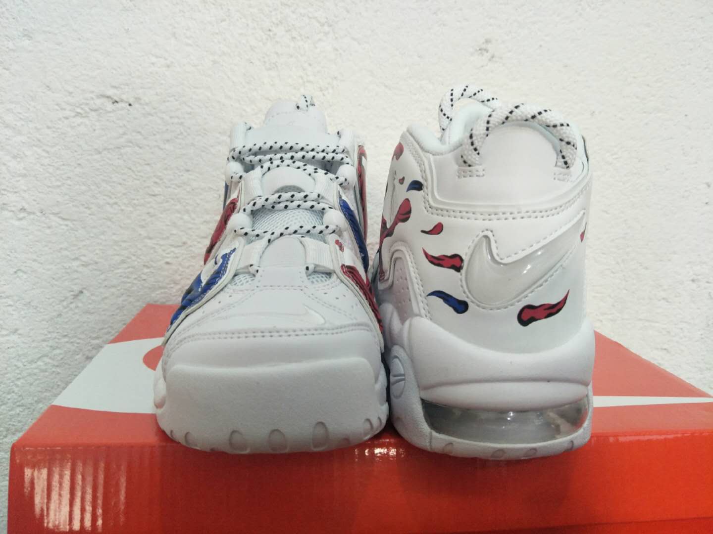 nike air more uptempo - Blanco Azul Rojo