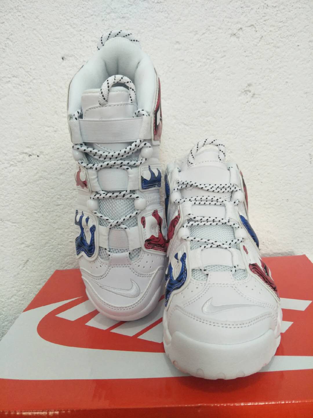 nike air more uptempo - Blanco Azul Rojo