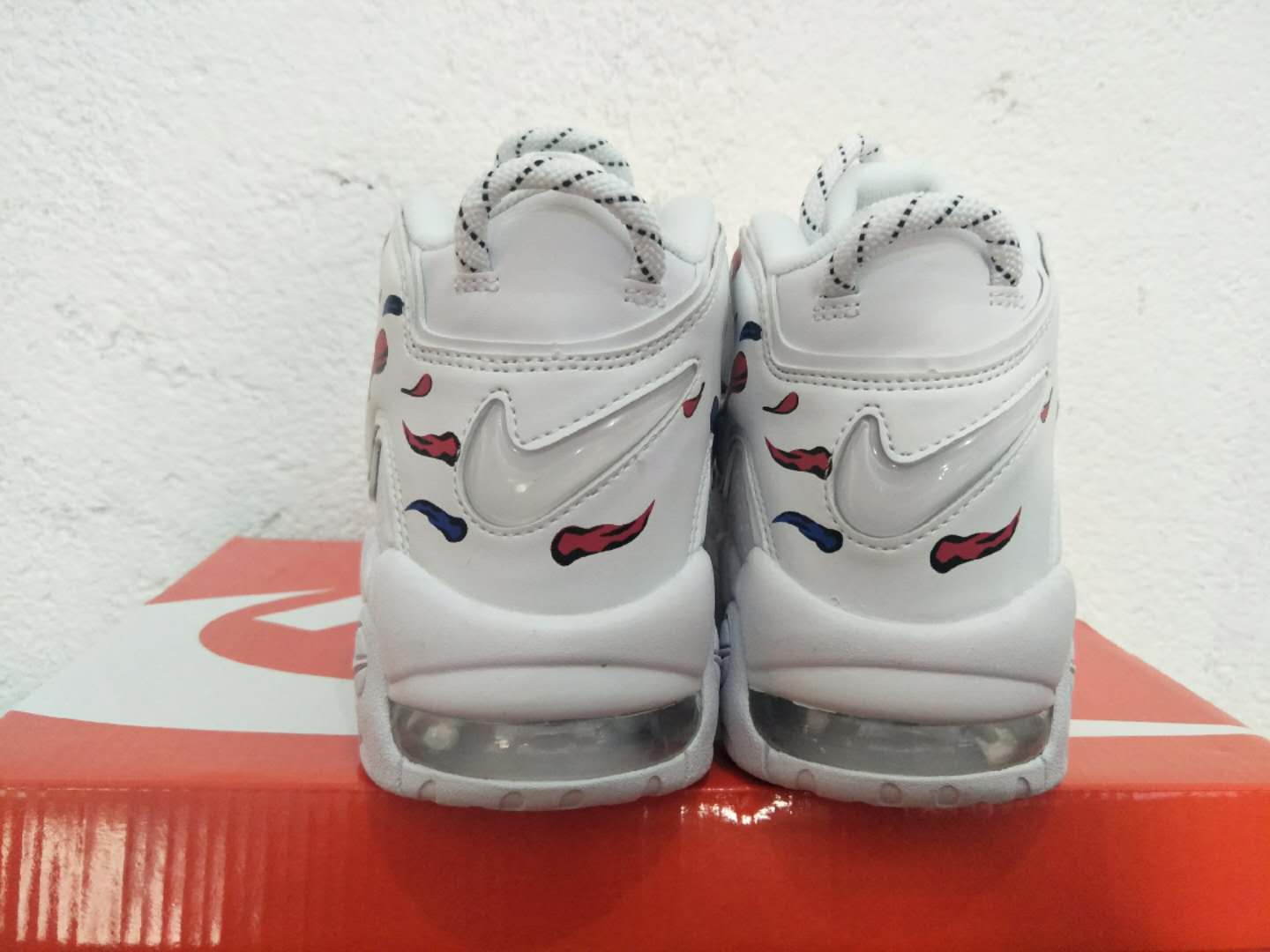 nike air more uptempo - Blanco Azul Rojo