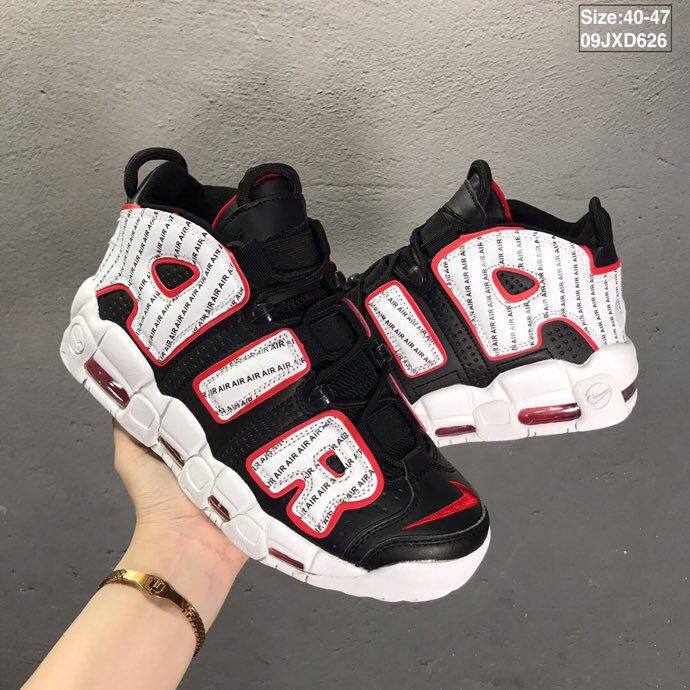 nike air more uptempo - Negro Blanco Rojo