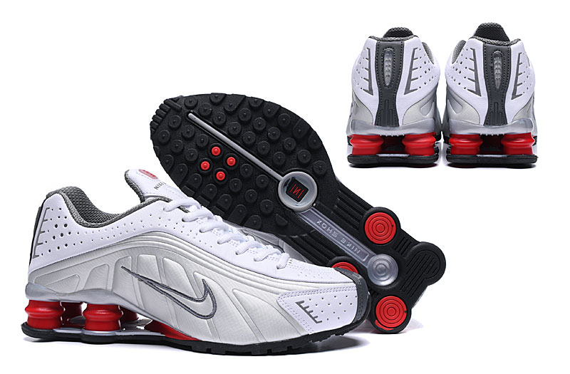 nike shox r4 - Blanco Rojo