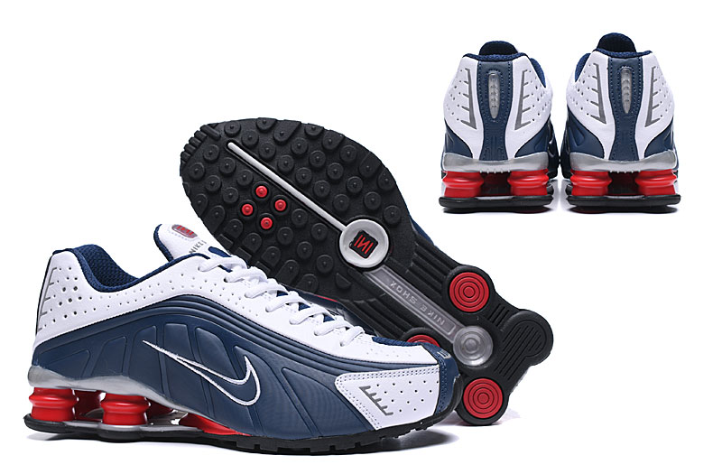 nike shox r4 - Azul Blanco Rojo