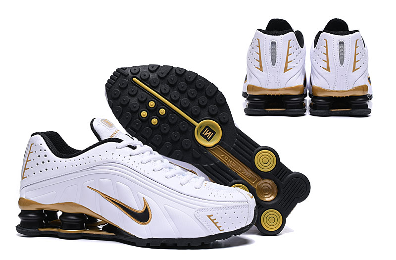 nike shox r4 - Blanco Dorado
