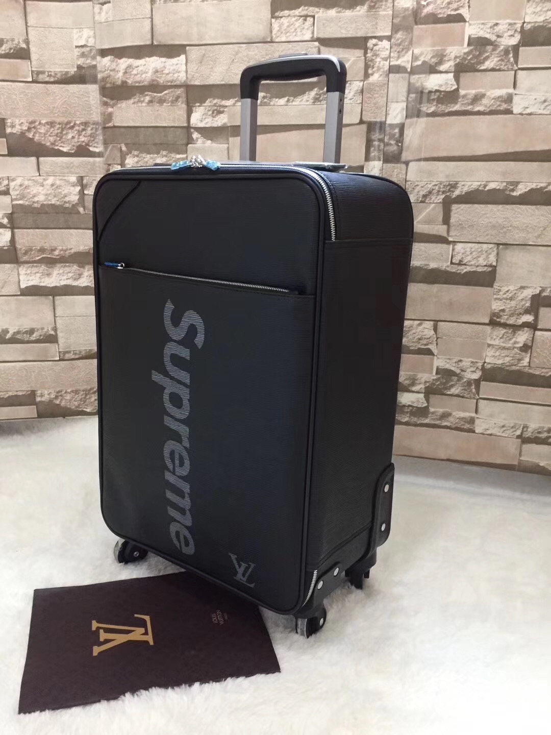 supreme louis vuitton - Negro