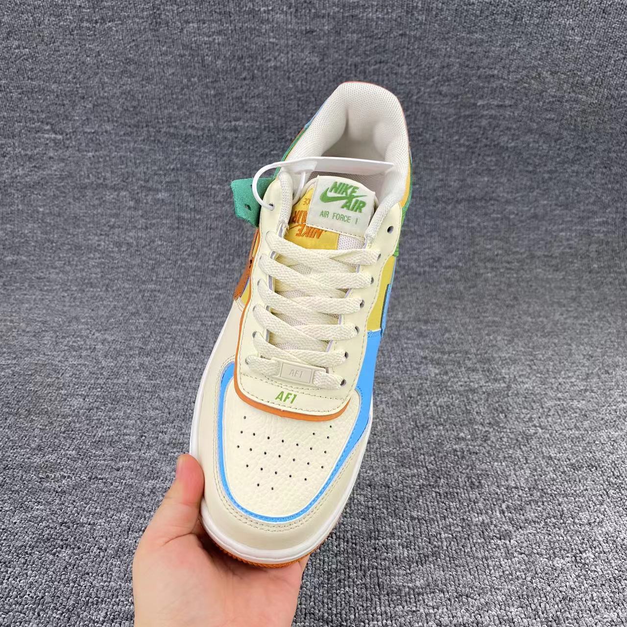 nike air force 1 - Amarillo Celeste Verde Cafe Blanco