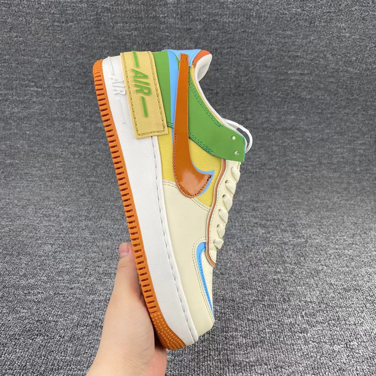 nike air force 1 - Amarillo Celeste Verde Cafe Blanco
