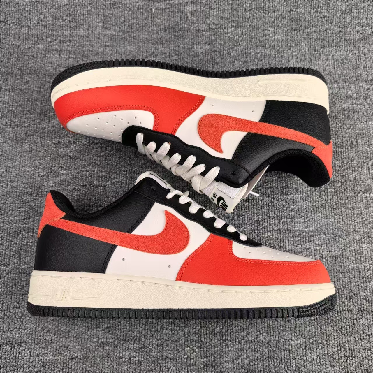 nike air force 1 - Blanco Naranjo Negro