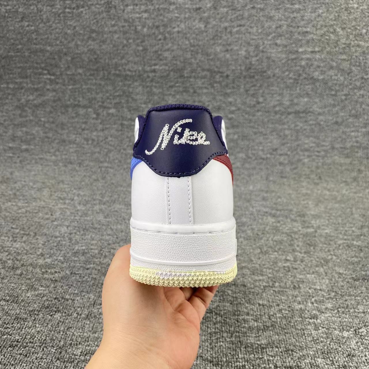 nike air force 1 - Blanco Celeste Rojo