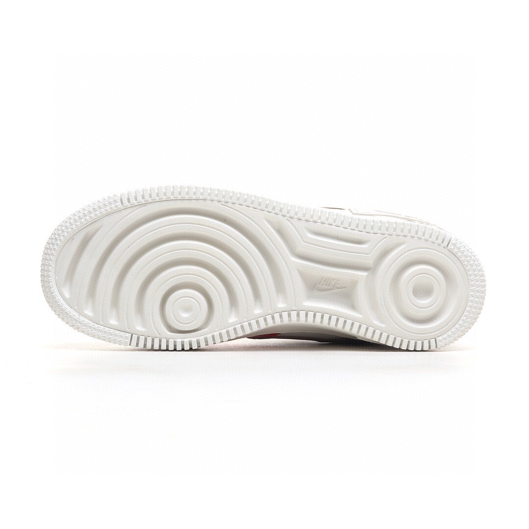 nike air force 1 - Blanco Cafe Rojo