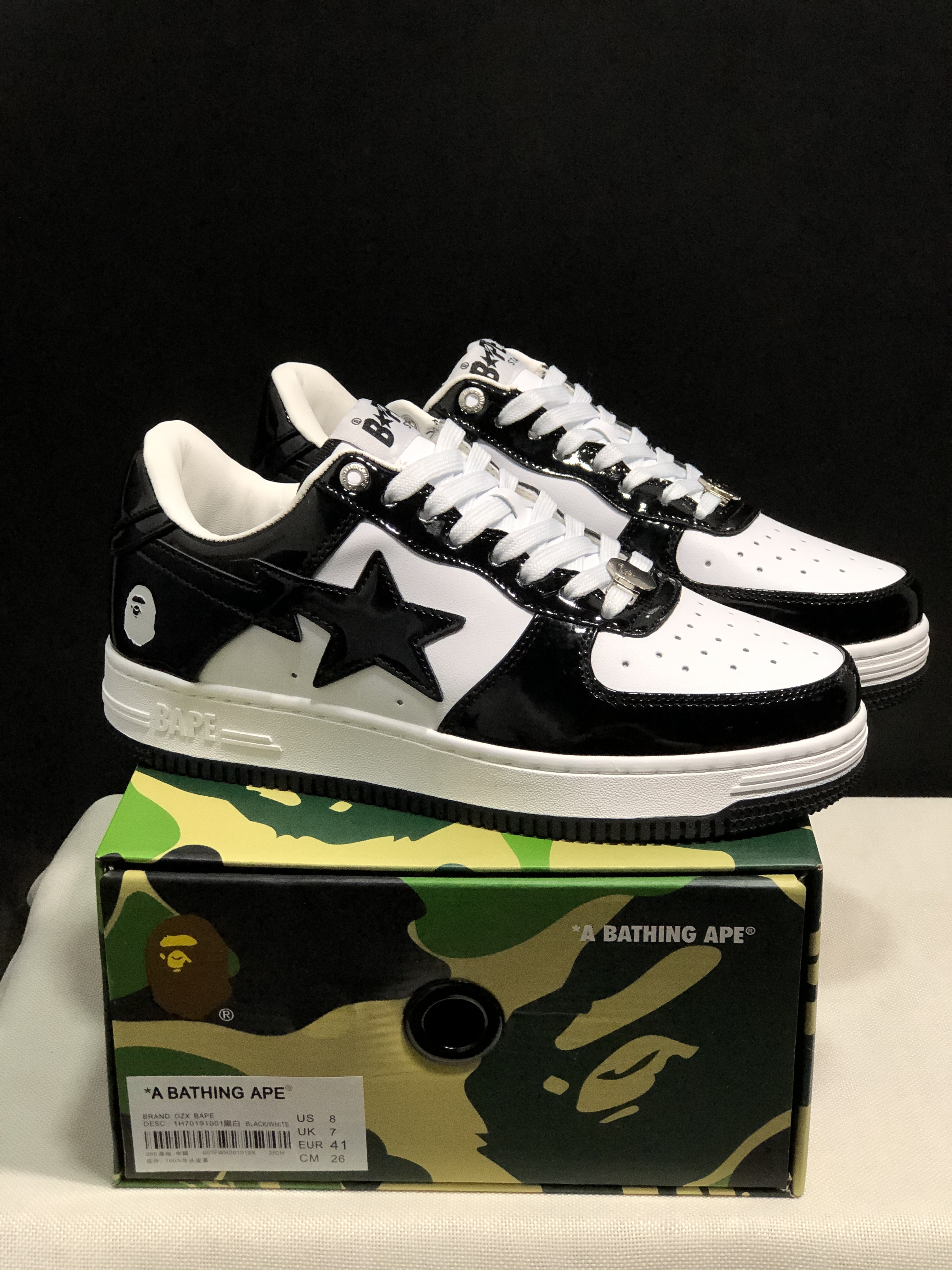 bape sta - Negro Blanco