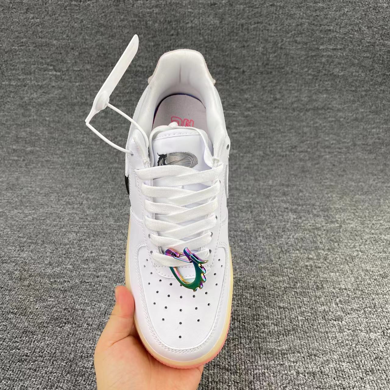 nike air force 1 - Blanco Negro Rosado