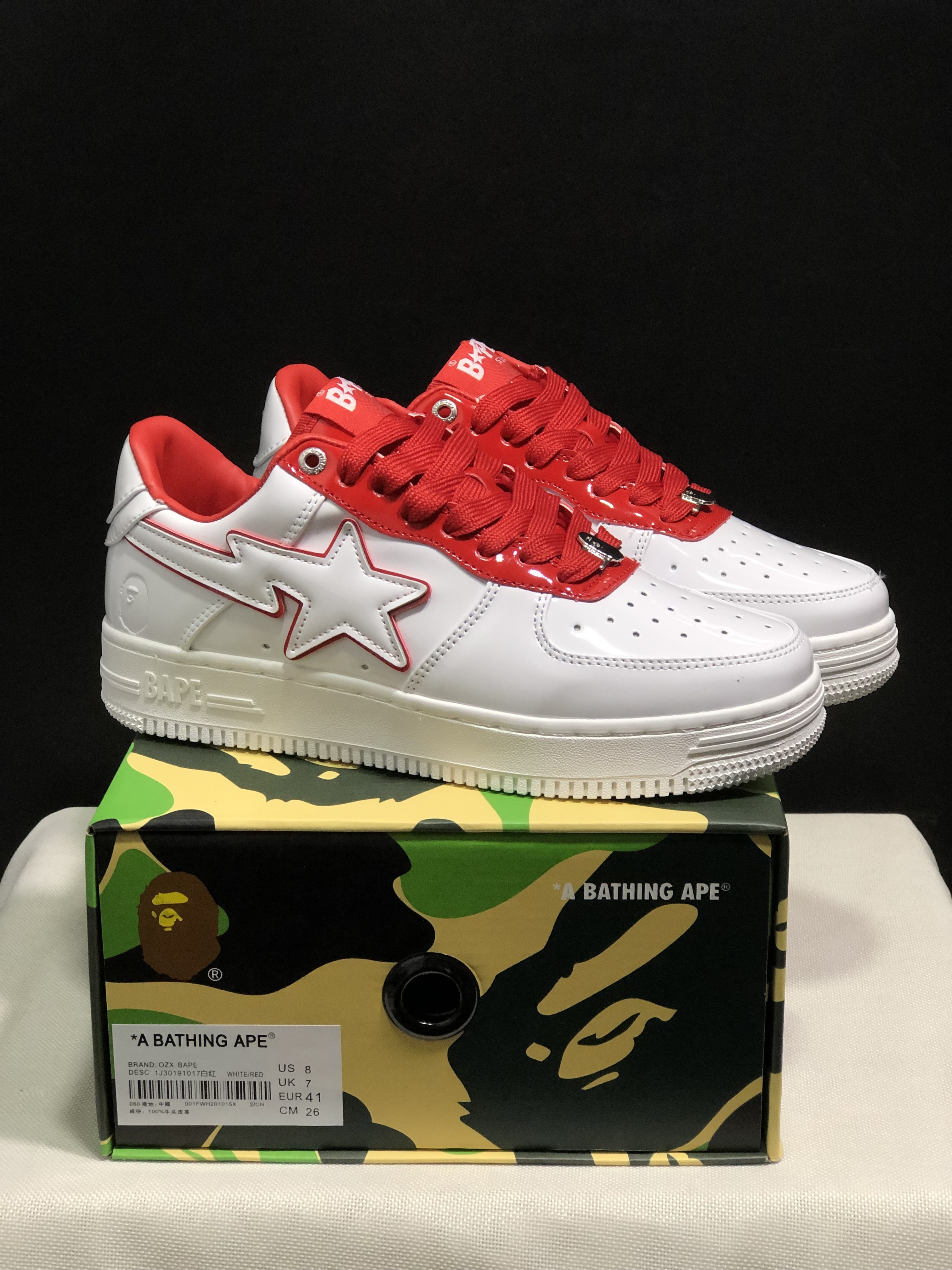 bape sta - Blanco Rojo