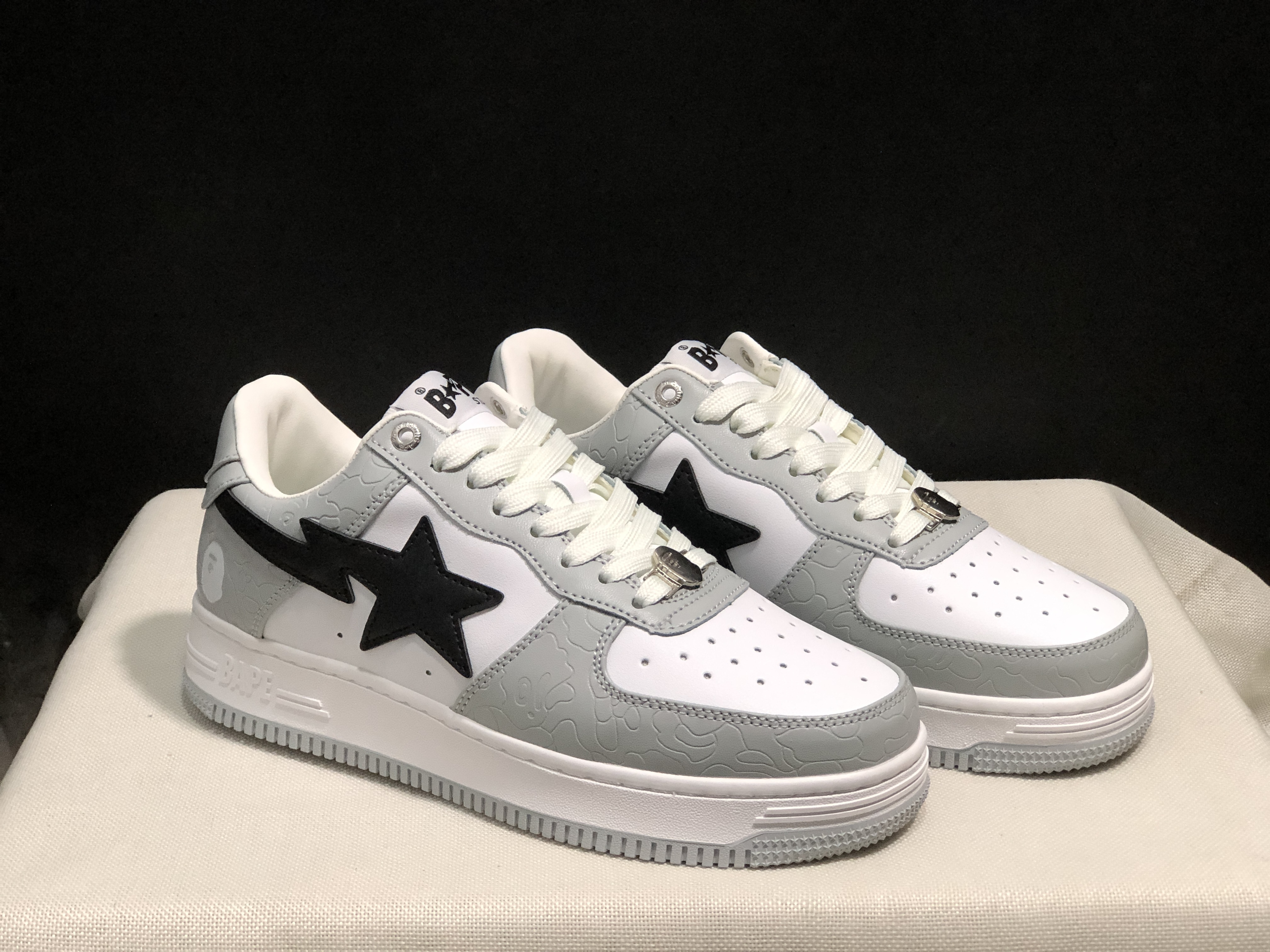 bape sta - Gris Blanco