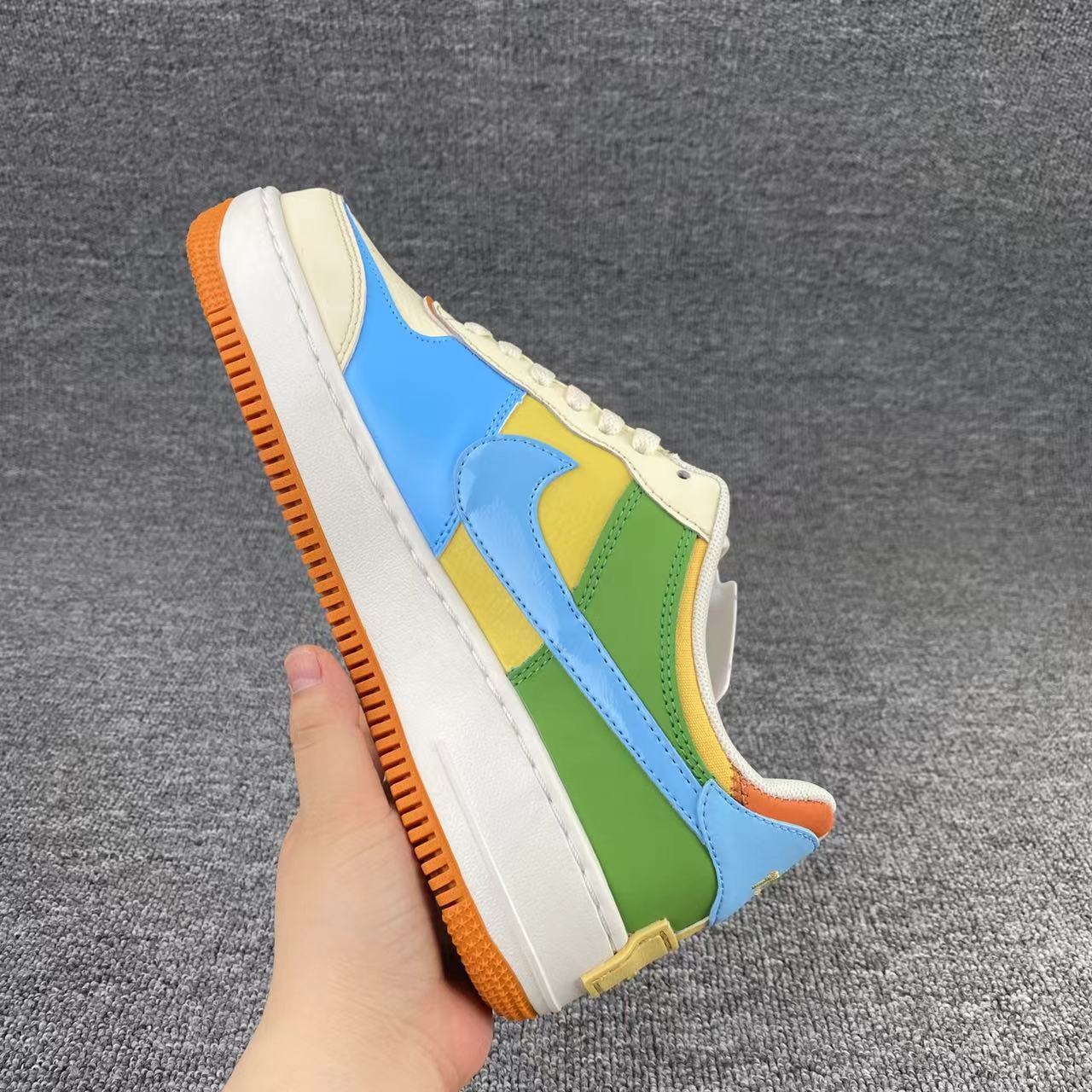 nike air force 1 - Amarillo Celeste Verde Cafe Blanco