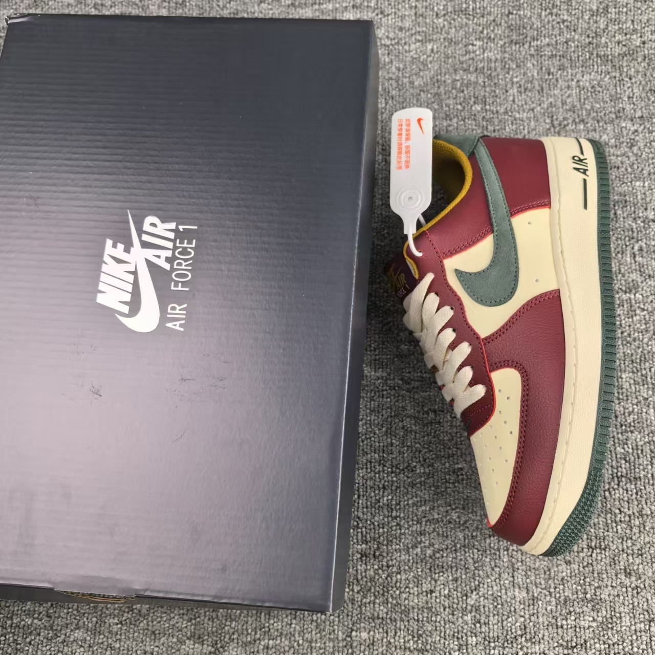 nike air force 1 - Burdeo Verde Blanco
