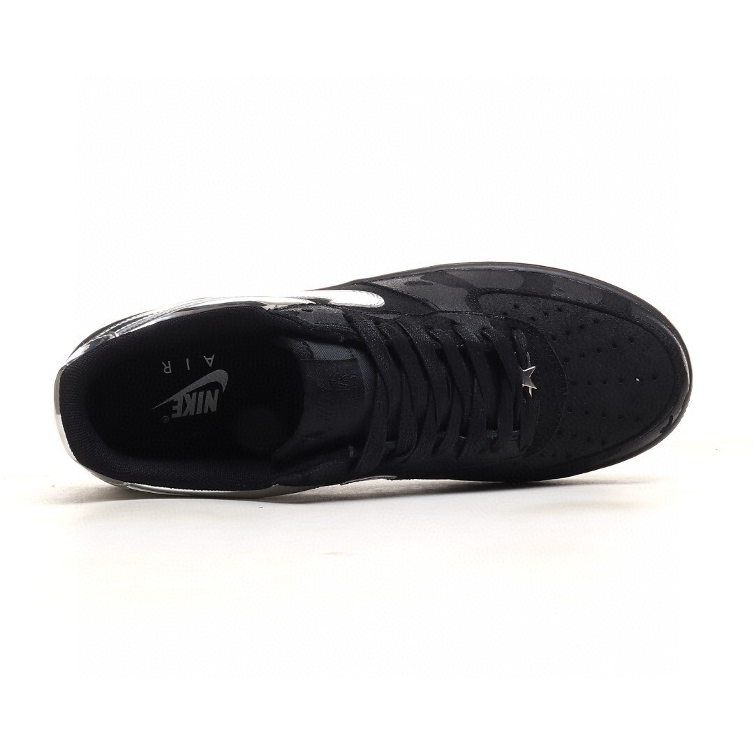 nike air force 1 - Negro Plateado