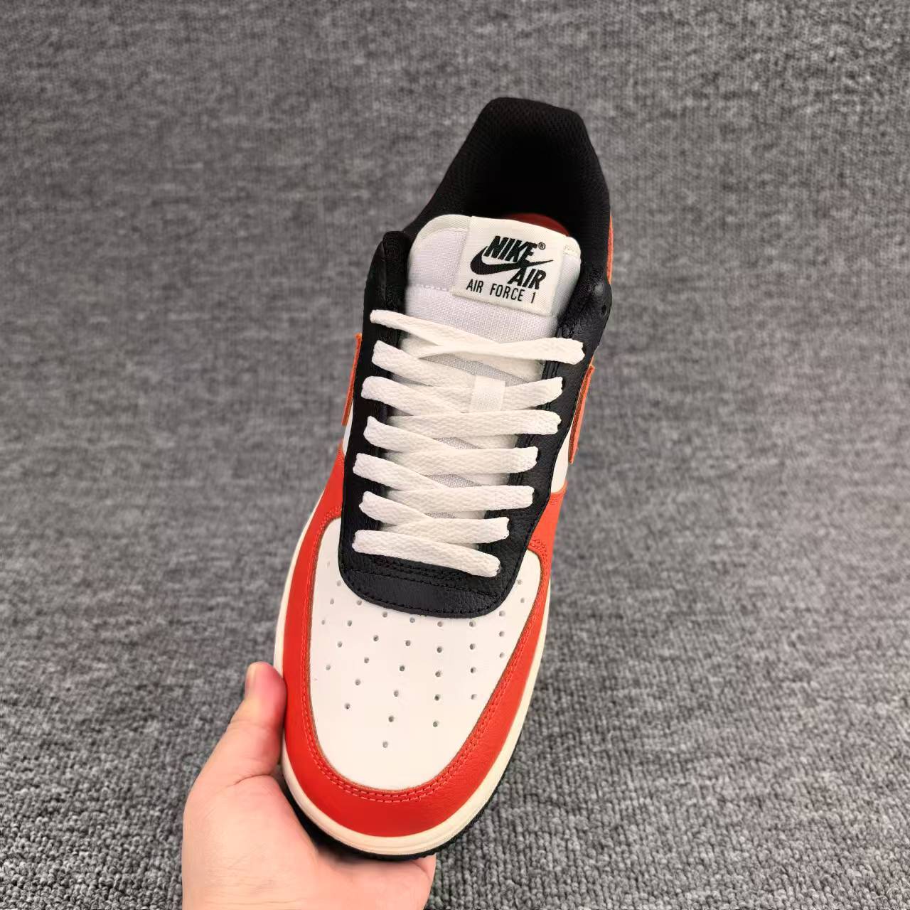 nike air force 1 - Blanco Naranjo Negro