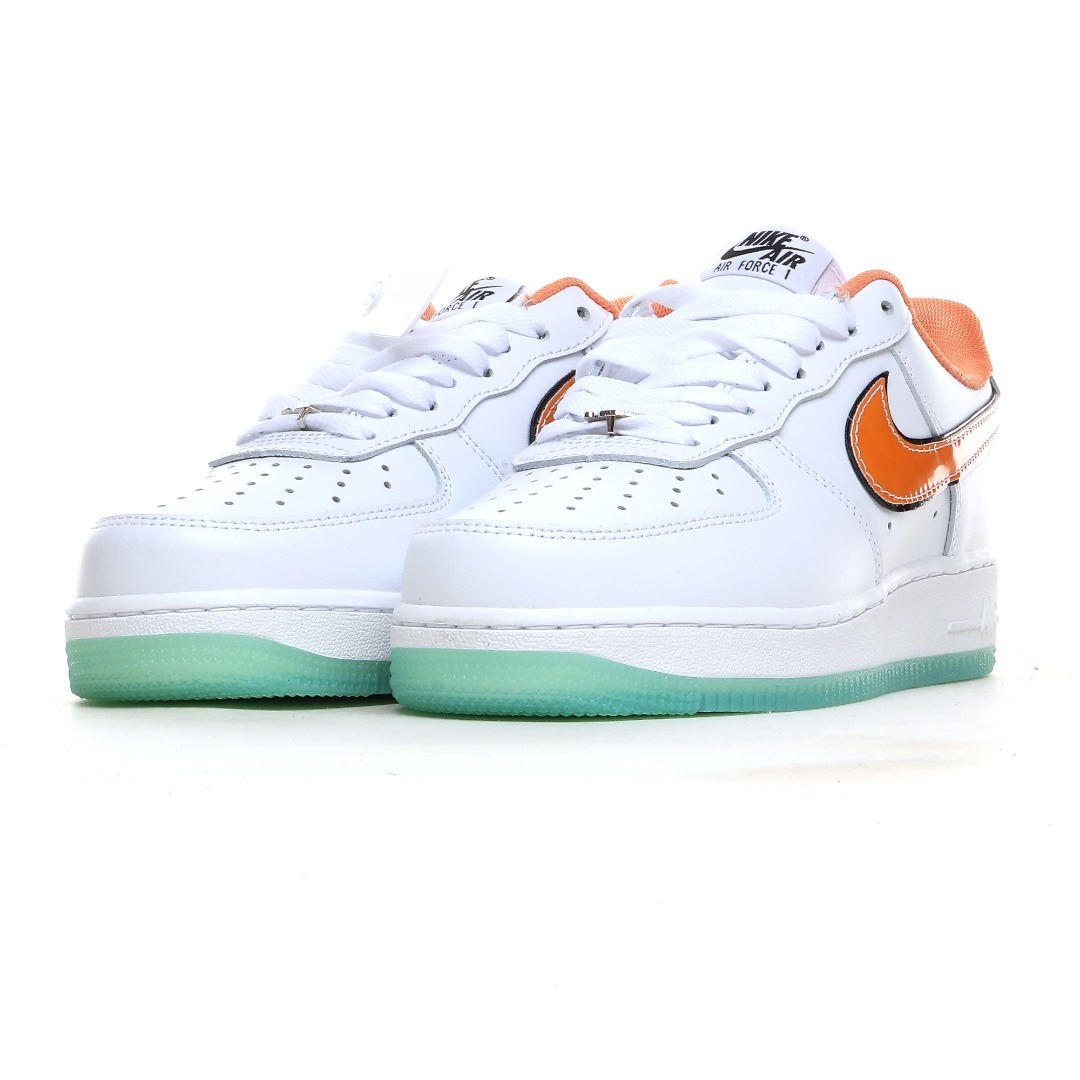 nike air force 1 - Blanco Naranjo Menta