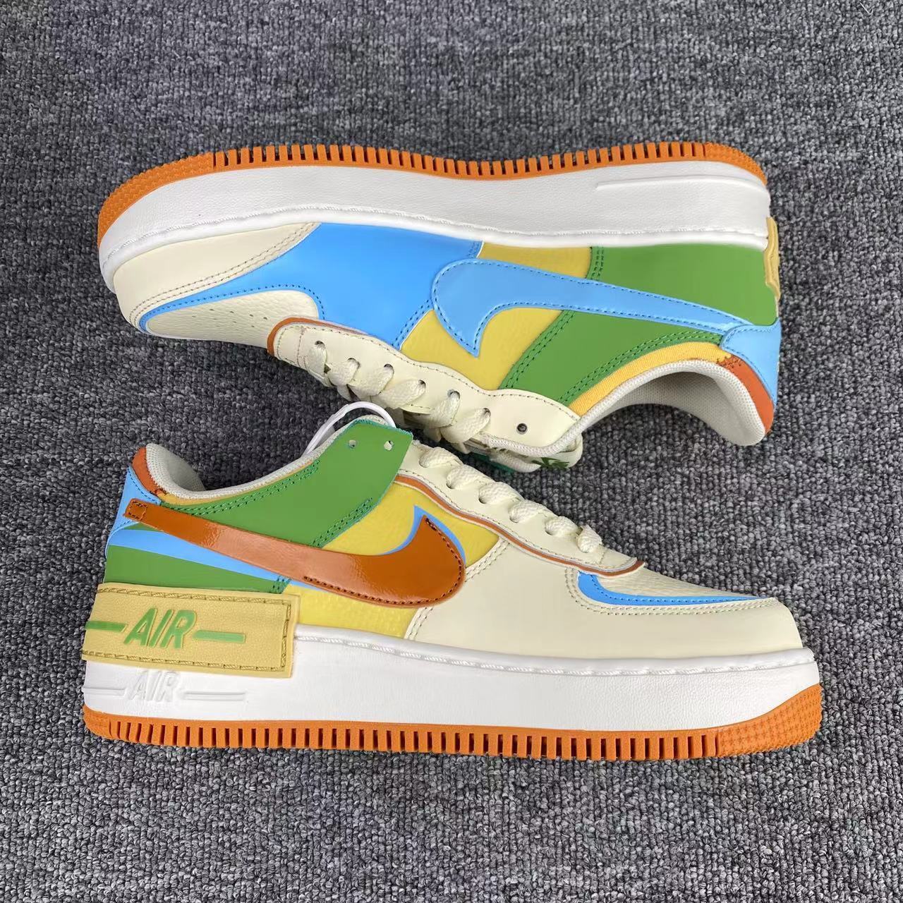 nike air force 1 - Amarillo Celeste Verde Cafe Blanco