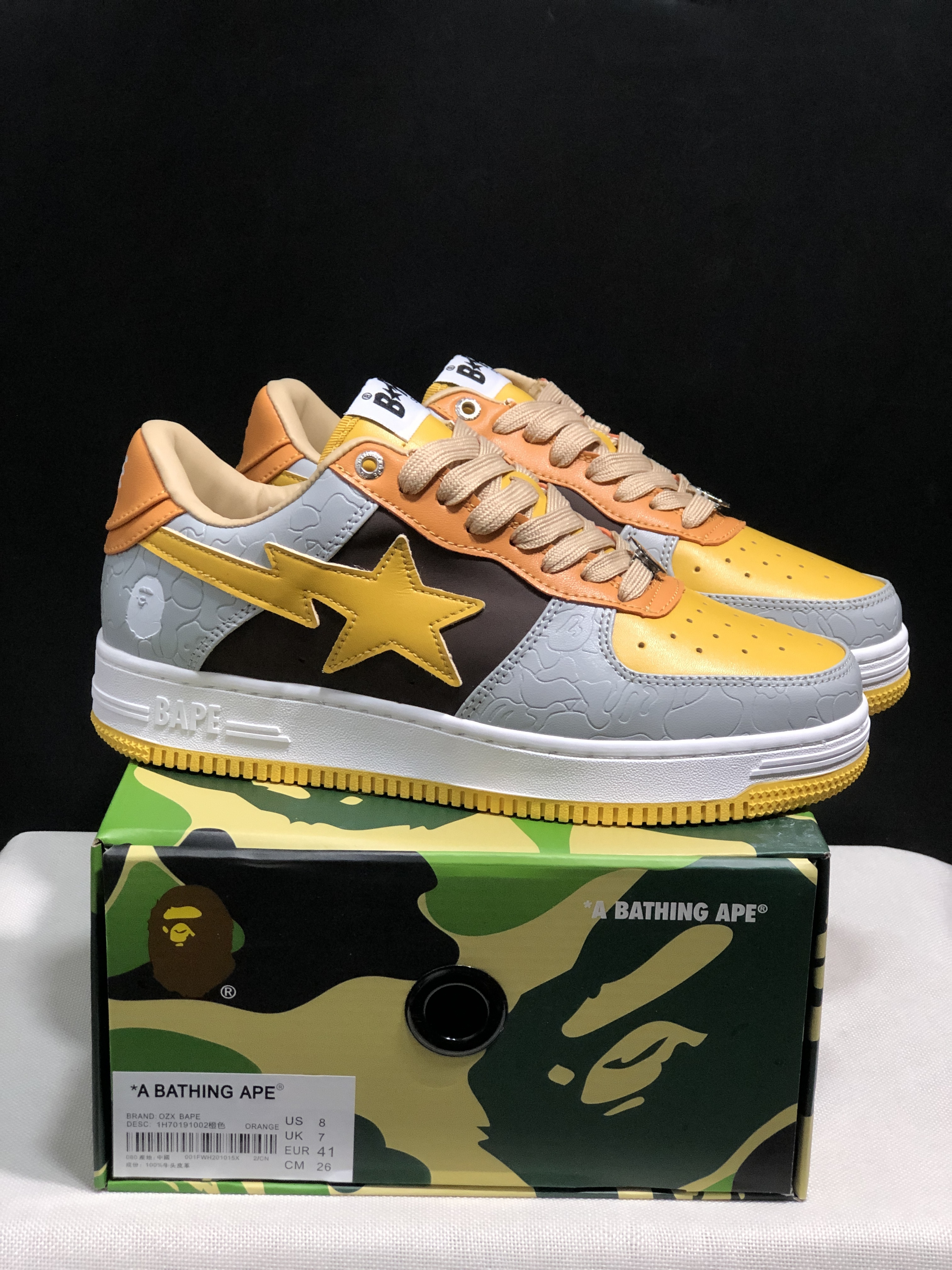 bape sta - Gris Naranjo Amarillo