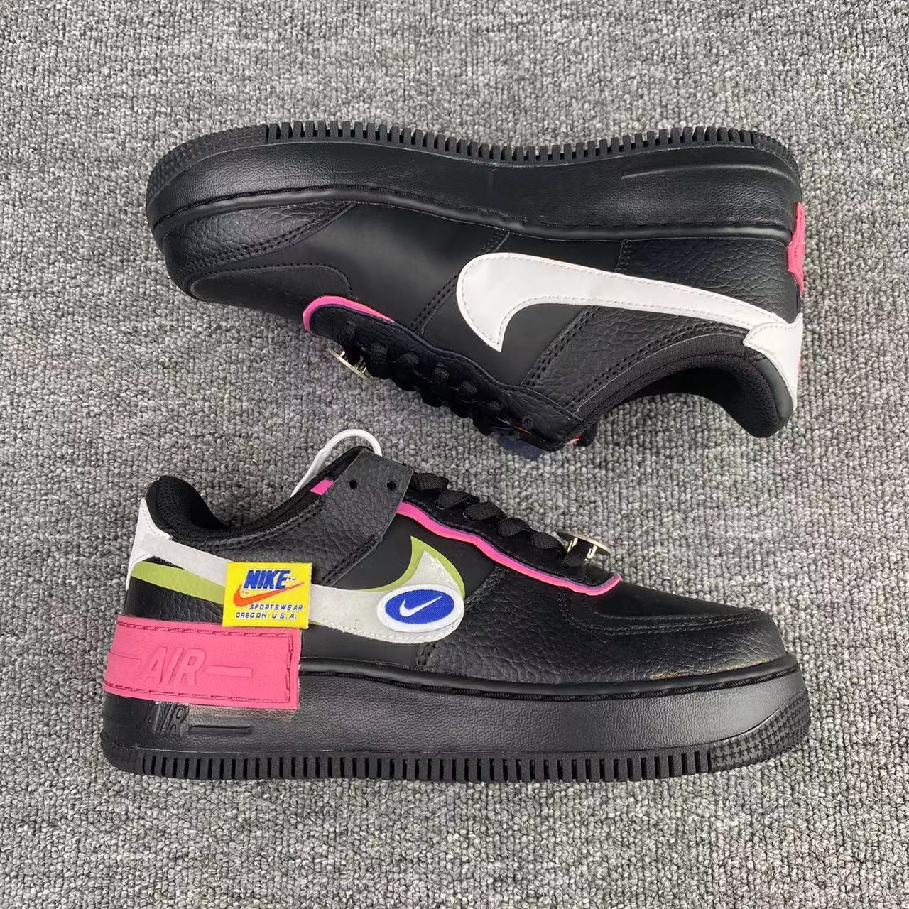nike air force 1 - Negro Rosado