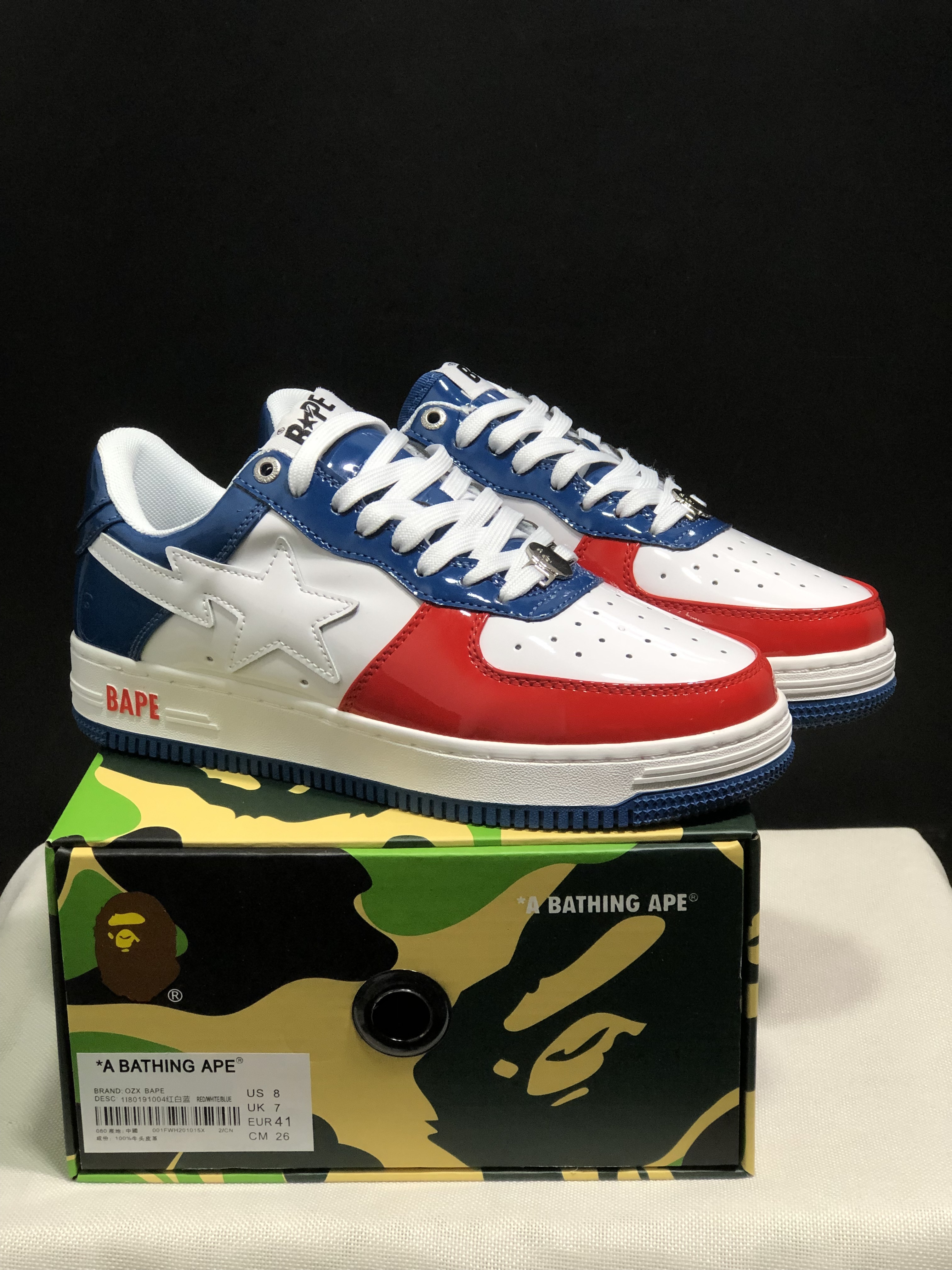 bape sta - Blanco Azul Rojo