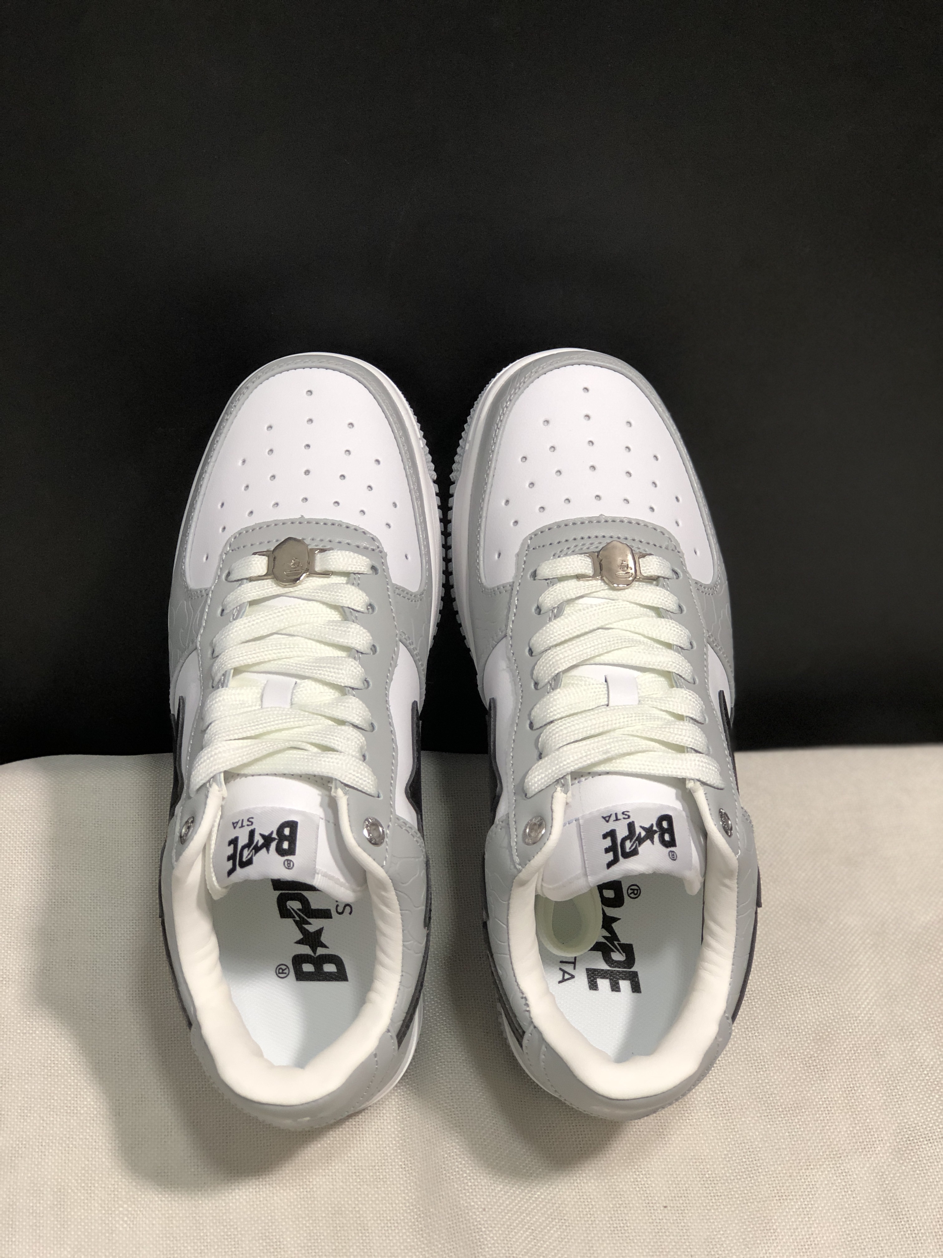 bape sta - Gris Blanco