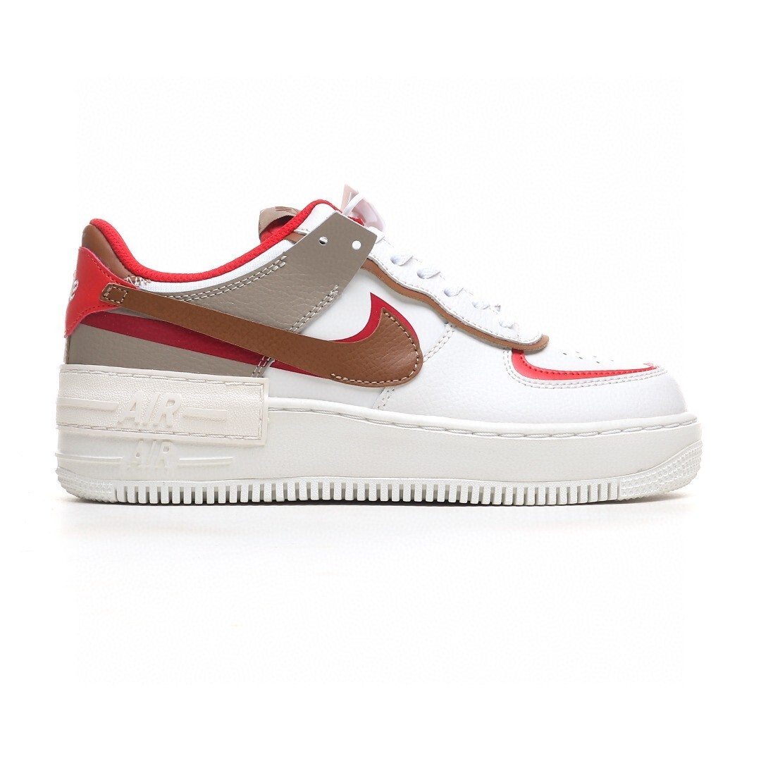 nike air force 1 - Blanco Cafe Rojo