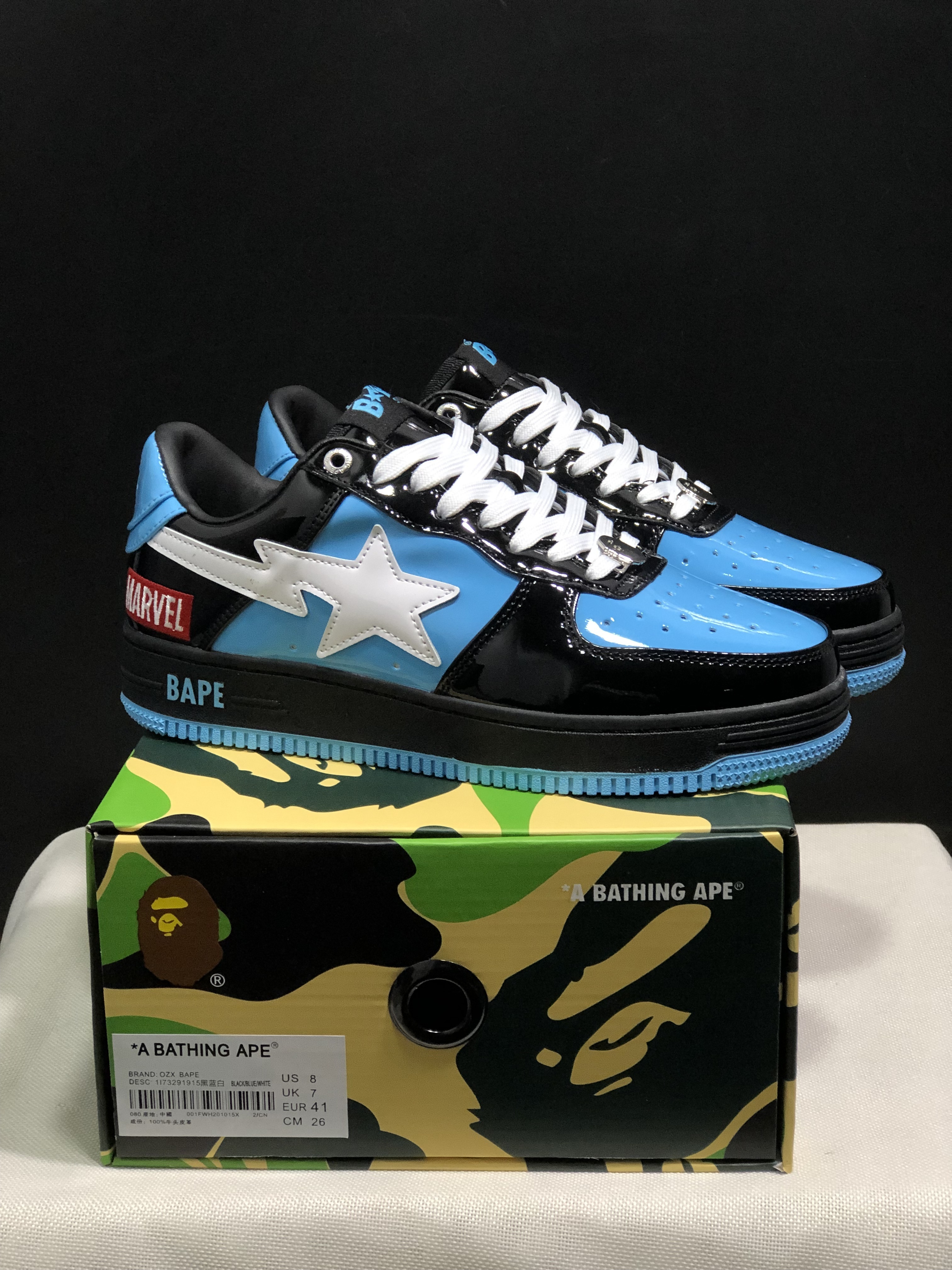 bape sta - Negro Celeste