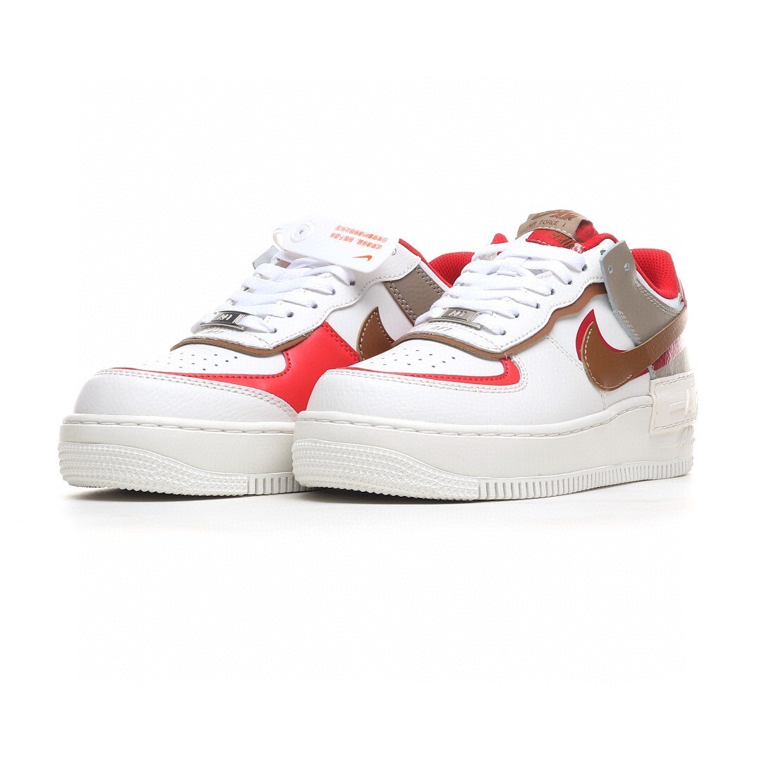 nike air force 1 - Blanco Cafe Rojo