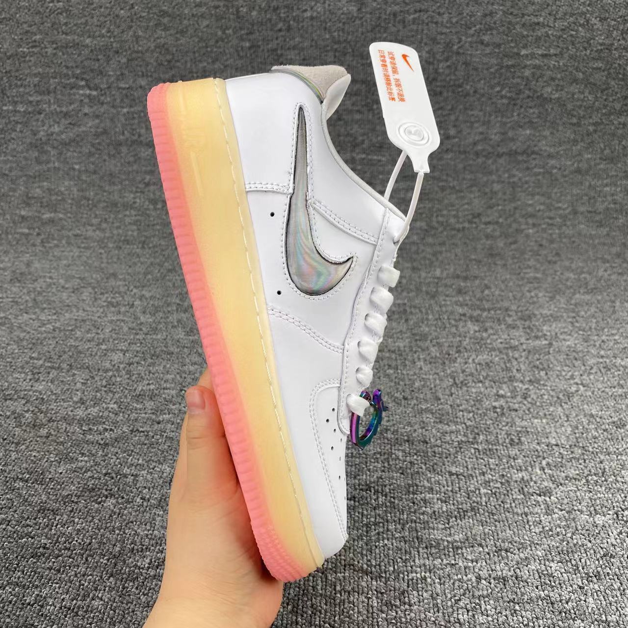 nike air force 1 - Blanco Negro Rosado