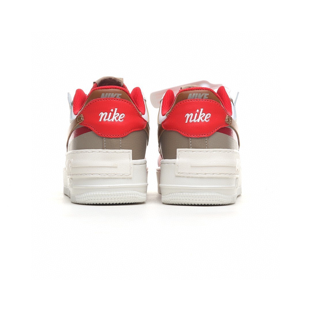 nike air force 1 - Blanco Cafe Rojo