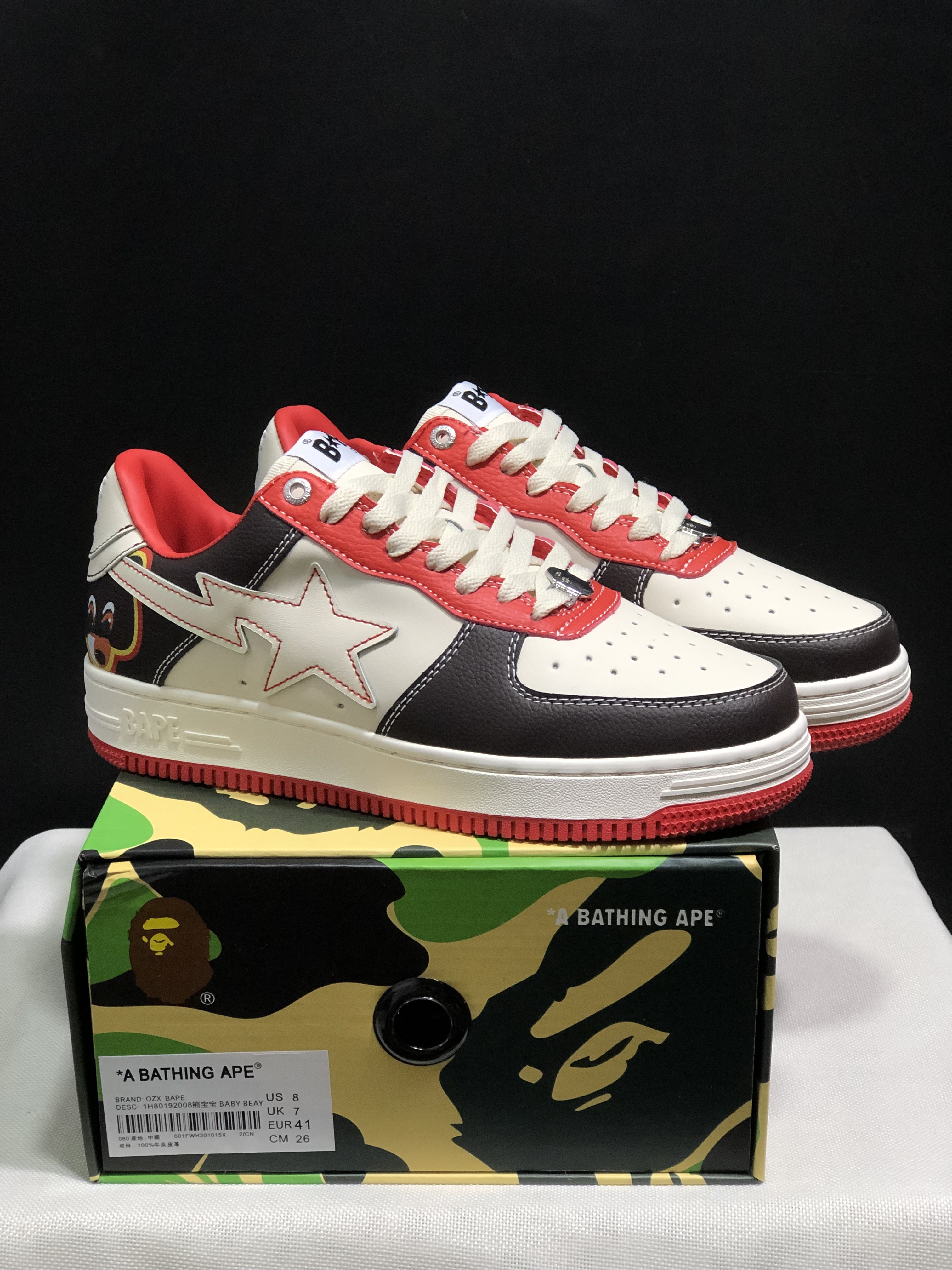 bape sta - Blanco Rojo Negro