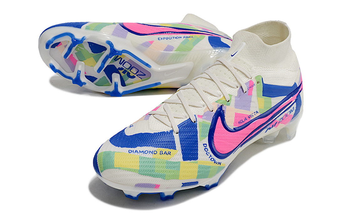 nike mercurial superfly - Blanco Azul Rosado Verde Amarillo