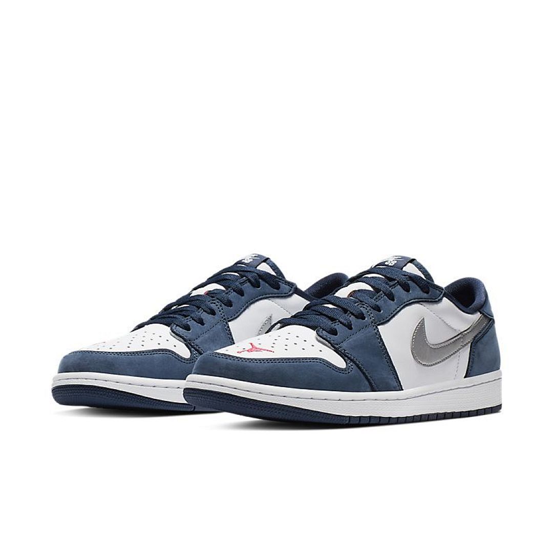 jordan air jordan 1 retro low - Azul Blanco Plateado