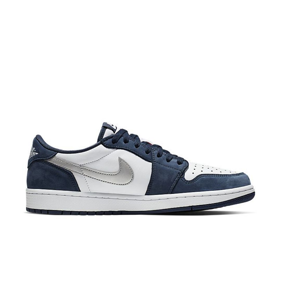jordan air jordan 1 retro low - Azul Blanco Plateado