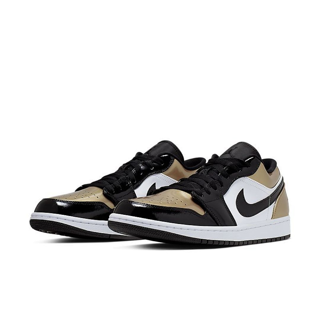 jordan air jordan 1 retro low - Negro Dorado Blanco