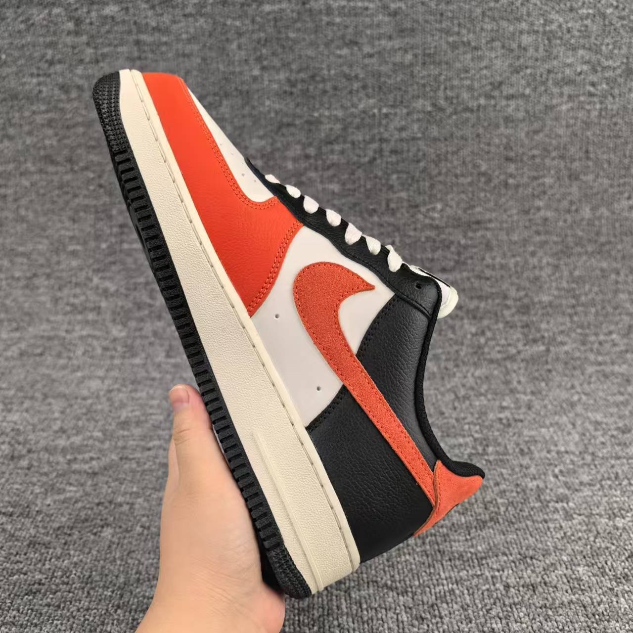 nike air force 1 - Blanco Naranjo Negro