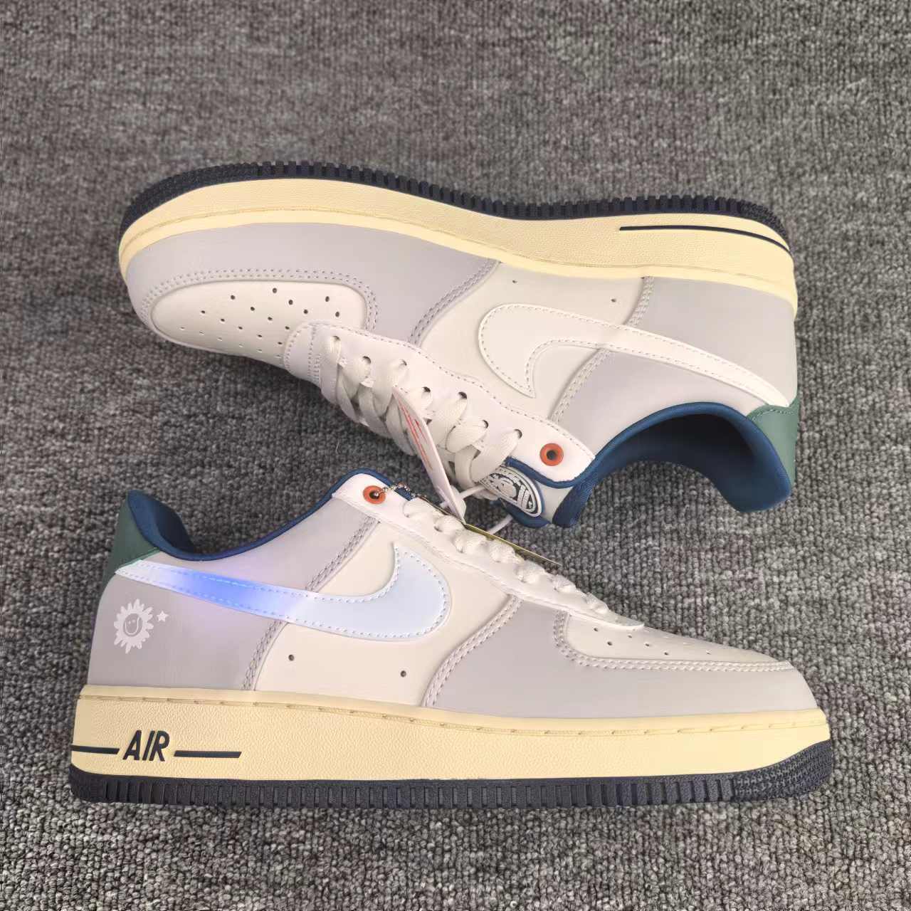 nike air force 1 - Gris Blanco