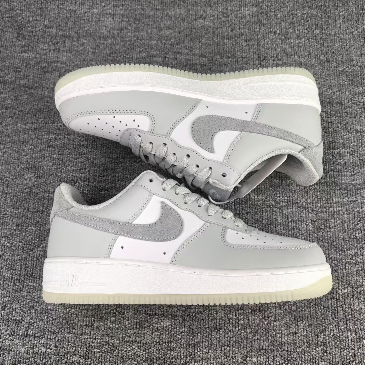 nike air force 1 - Gris Blanco