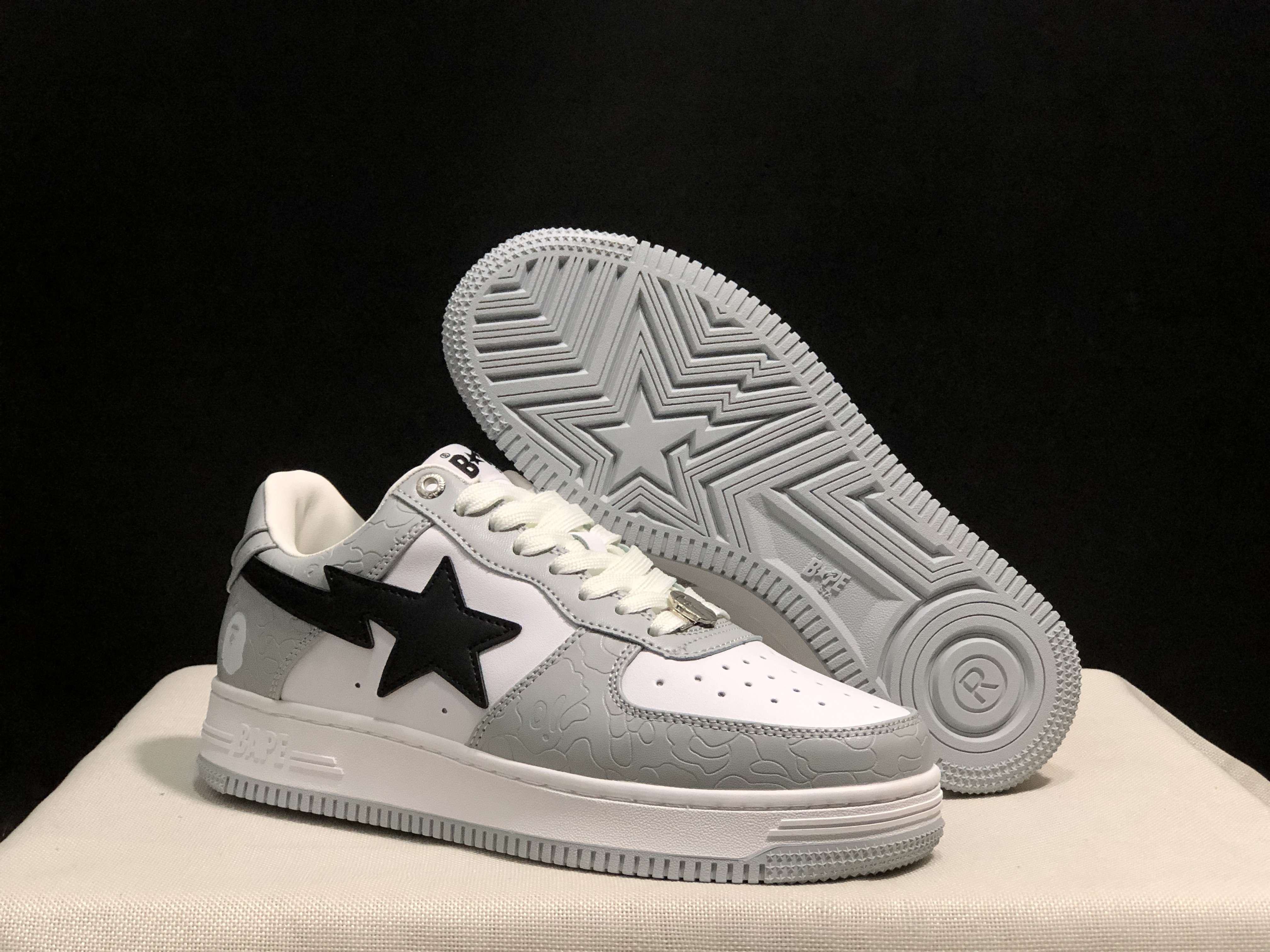 bape sta - Gris Blanco