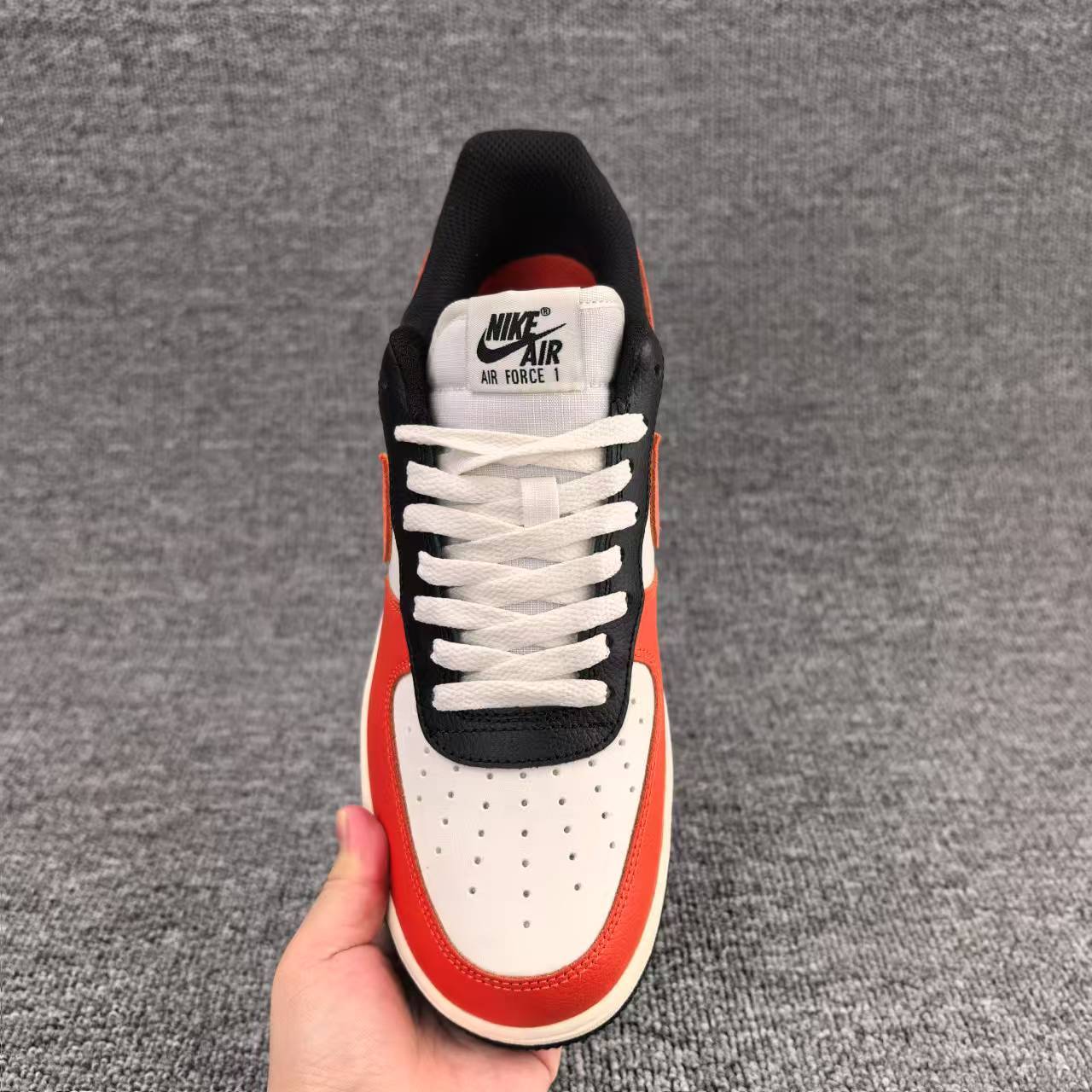 nike air force 1 - Blanco Naranjo Negro