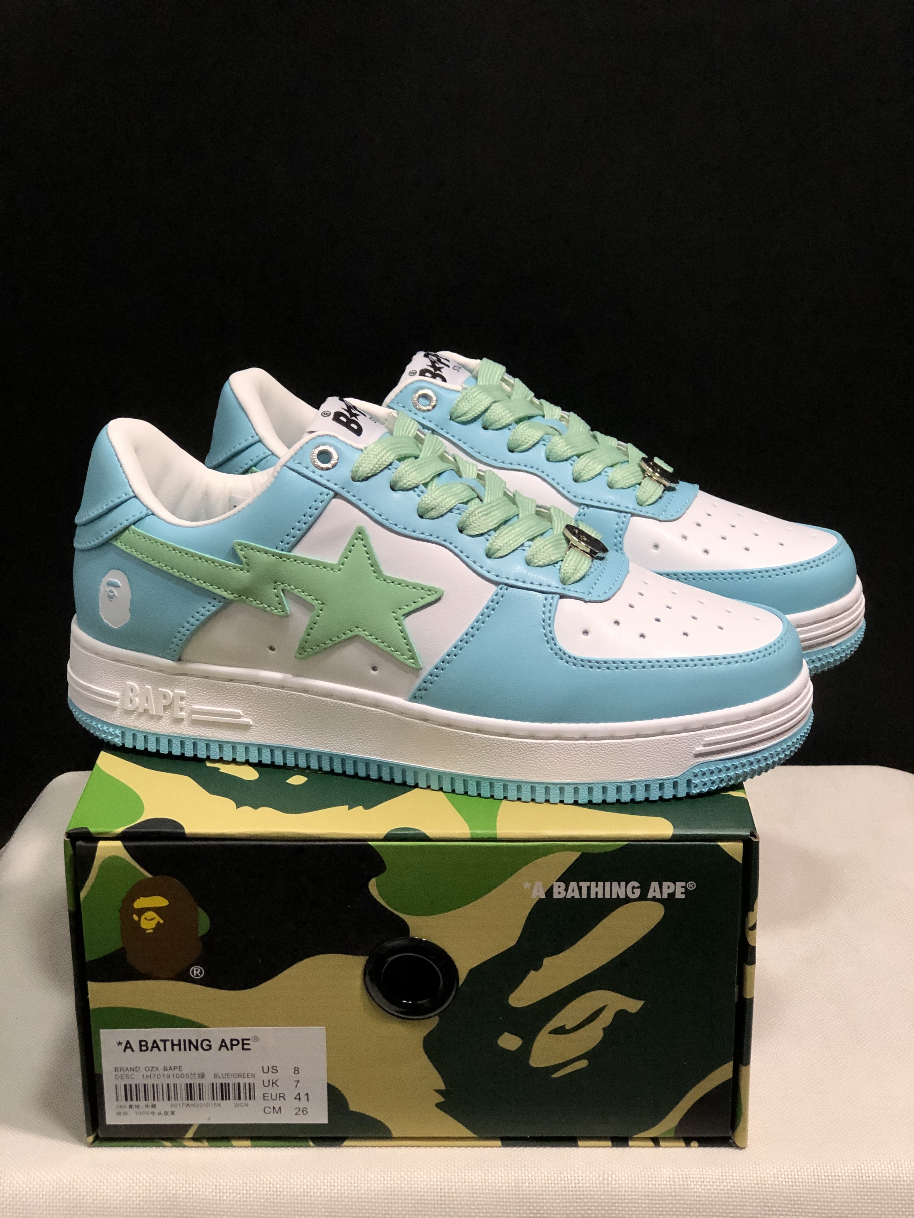 bape sta - Celeste Verde Blanco