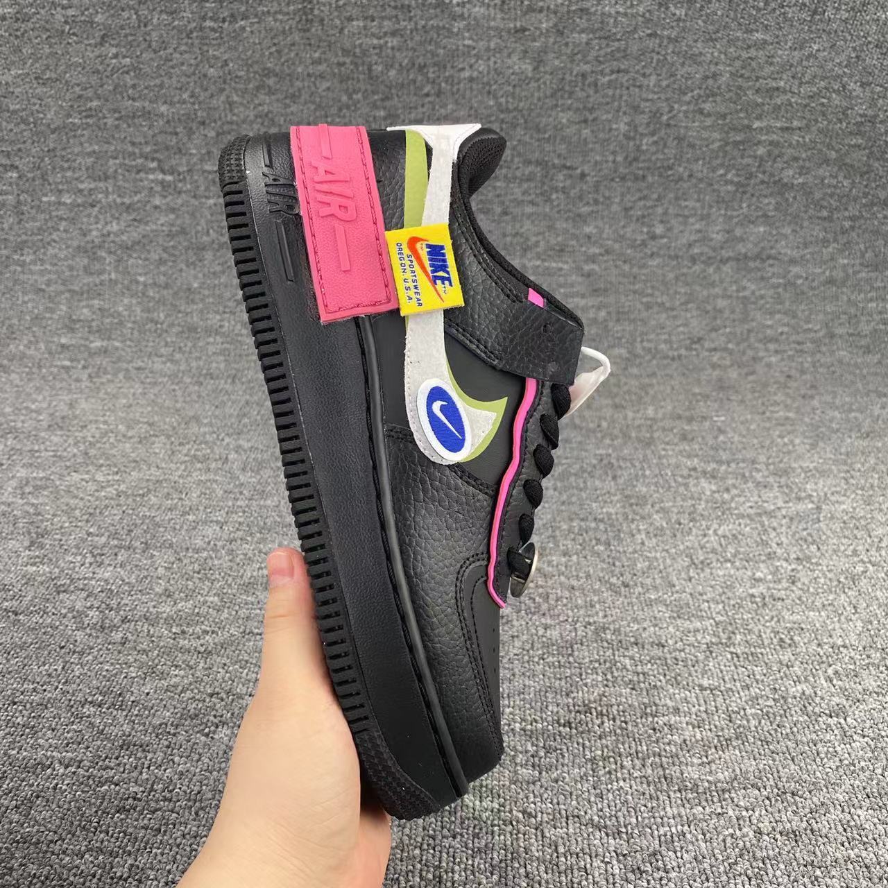 nike air force 1 - Negro Rosado